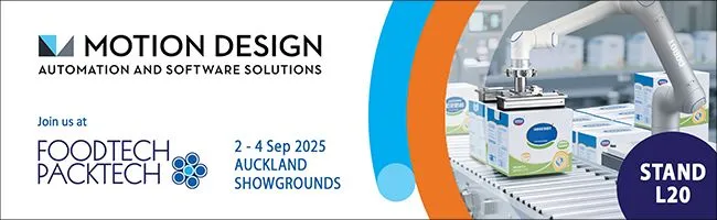 Motion Design Automation and Software Solutions. Join us at FoodTech PackTech Stand 20, Auckland Showgrounds, 2-4 September 2025